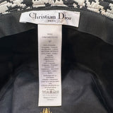クリスチャン・ディオール Christian Dior 千鳥柄レースバケットハット ブラック×ホワイト ポリエステル レディース その他ファッション雑貨