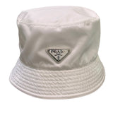 プラダ PRADA RE-NYLON トライアングルバケットハット 1HC137 ホワイト ナイロン レディース その他ファッション雑貨