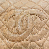 シャネル CHANEL GSTチェーントート A50995 8番台 ベージュ ゴールド金具 キャビアスキン レディース トートバッグ