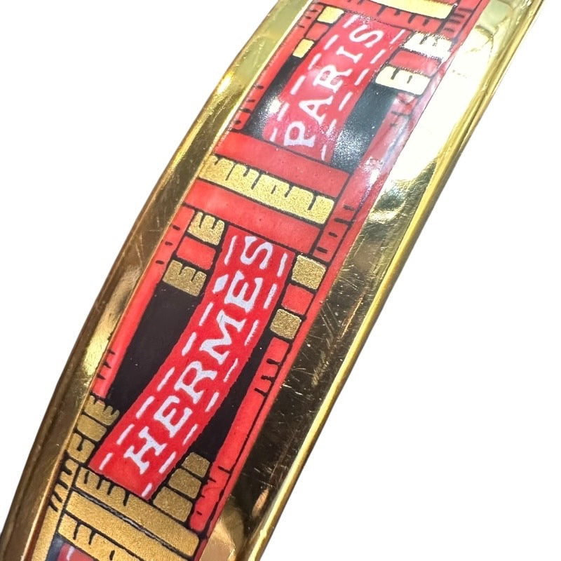 HERMES エマイユGM ゴールド　箱付き HERMES/エルメス】エマイユ 七宝焼き バングル ゴールド 箱付き
