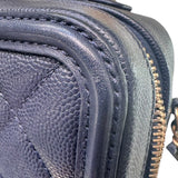 シャネル CHANEL CCフィリグリースモールバニティ A93342 26番台 ネイビー GD金具 キャビアスキン レディース ショルダーバッグ