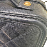 シャネル CHANEL CCフィリグリースモールバニティ A93342 26番台 ネイビー GD金具 キャビアスキン レディース ショルダーバッグ