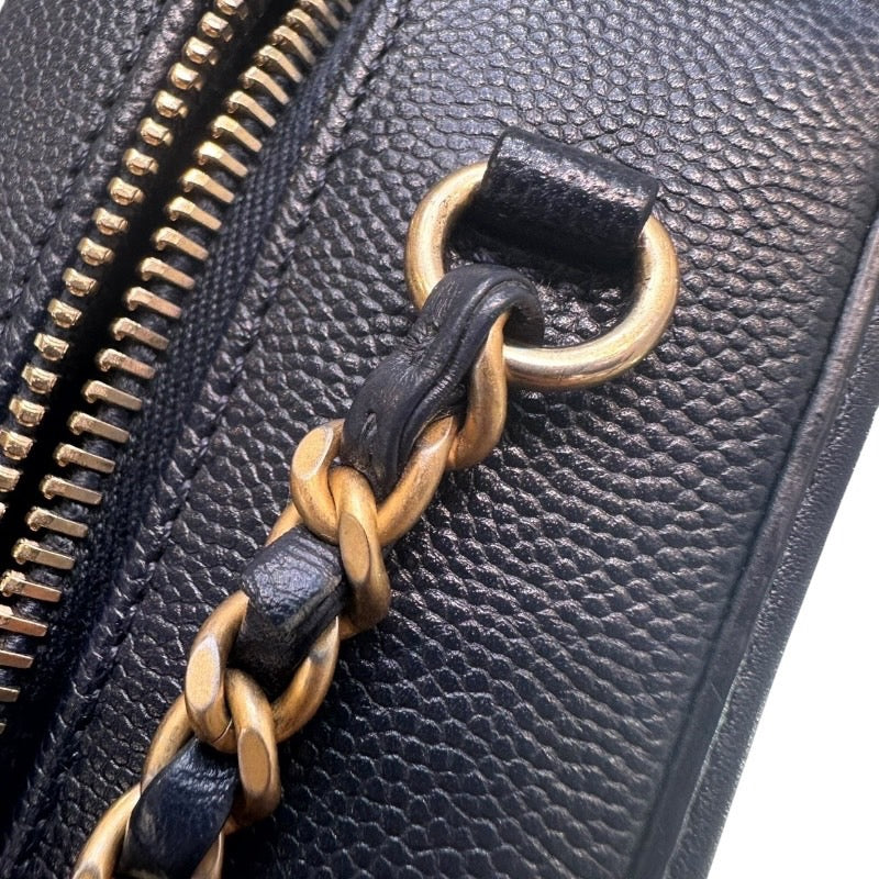シャネル CHANEL CCフィリグリースモールバニティ A93342 26番台 ネイビー GD金具 キャビアスキン レディース ショルダーバッグ