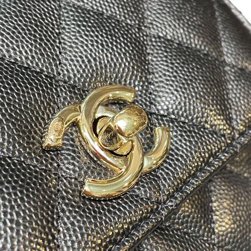 シャネル CHANEL ココハンドル マイクロ AP4245 ブラック ゴールド金具 キャビアスキン レディース ショルダーバッグ