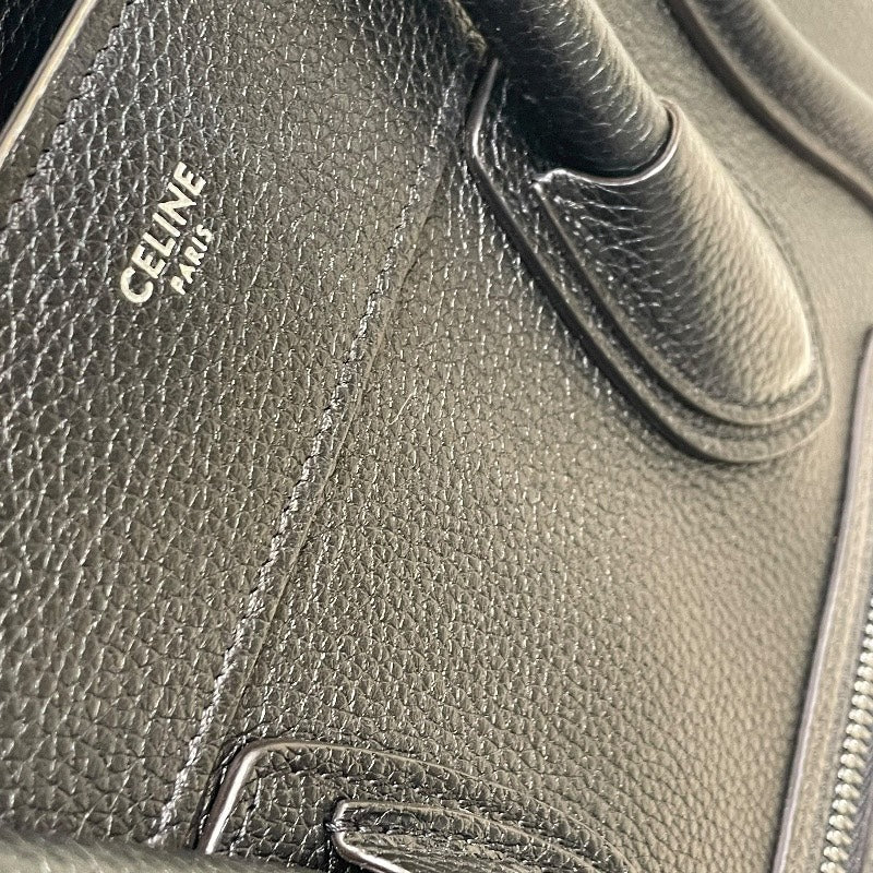 セリーヌ CELINE ラゲージ マイクロショッパー 167793 ブラック ドラムドカーフ レディース トートバッグ