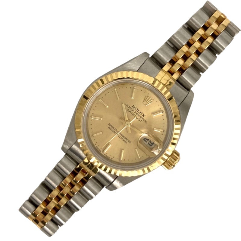 ロレックス ROLEX デイトジャスト 69173 ゴールド文字盤 K18ゴールド K18/SS 自動巻き レディース 腕時計 |  中古ブランドリユースショップ OKURA(おお蔵)