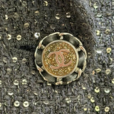 シャネル CHANEL スパンコールツイードテーラードジャケット P40000 ブラック×マルチカラー コットン レディース テーラードジャケット