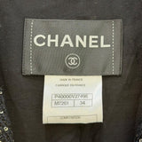 シャネル CHANEL スパンコールツイードテーラードジャケット P40000 ブラック×マルチカラー コットン レディース テーラードジャケット