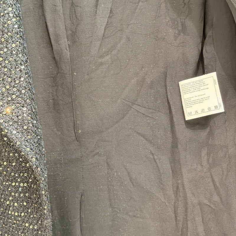 シャネル CHANEL スパンコールツイードテーラードジャケット P40000 ブラック×マルチカラー コットン レディース テーラードジャケット
