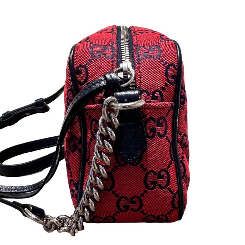 グッチ GUCCI GGマーモント キルティングスモールショルダー 447632 レッド・ブラック SV金具 GGキャンパス レディース シ |  中古ブランドリユースショップ OKURA(おお蔵)