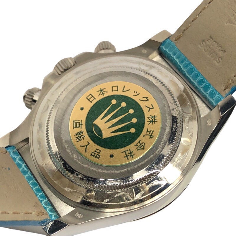 ロレックス ROLEX デイトナビーチ ターコイズ 116519 ターコイズ K18WG/革ベルト 自動巻き メンズ 腕時計