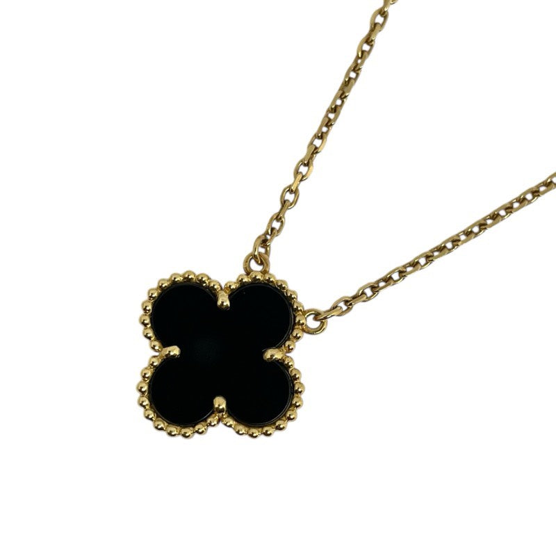 ヴァンクリーフ＆アーペル Van Cleef & Arpels ヴィンテージアルハンブラネックレス オニキス イエローゴールド 750YG/オニキス ジュエリー