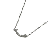 ティファニー TIFFANY＆CO Tスマイルダイヤネックレスミニ ホワイトゴールド 750WG ジュエリー