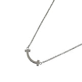 ティファニー TIFFANY＆CO Tスマイルダイヤネックレスミニ ホワイトゴールド 750WG ジュエリー