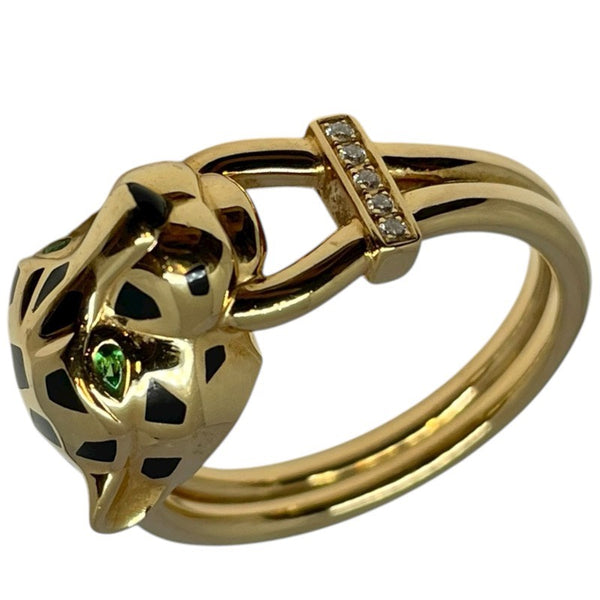 カルティエ Cartier パンテールドゥカルティエリング イエローゴールド 750WG/オニキス/ダイヤモンド ジュエリー