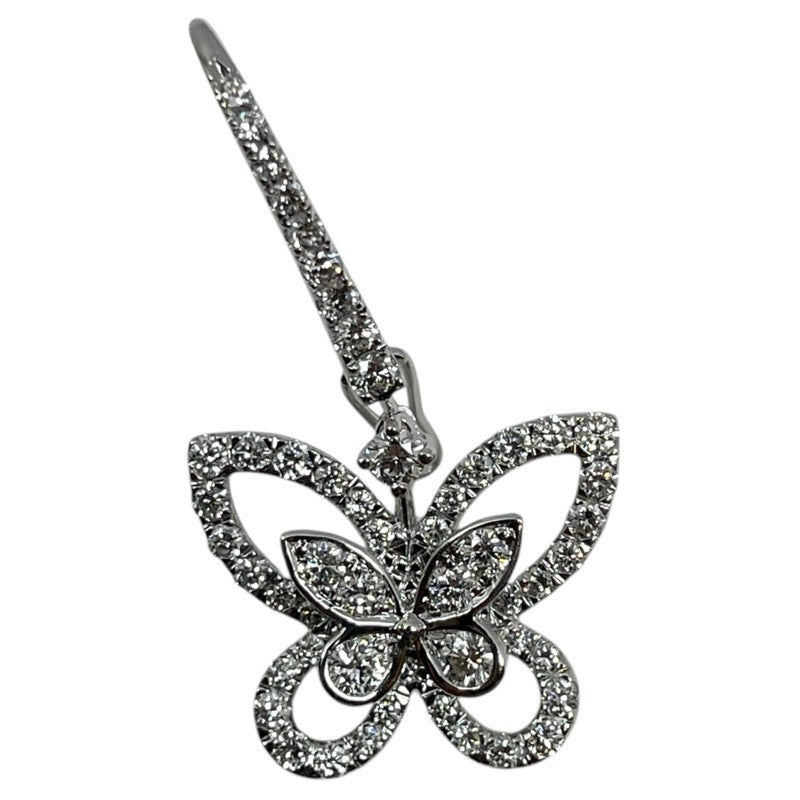 グラフ GRAFF バタフライシルエットドロップピアス ホワイトゴールド