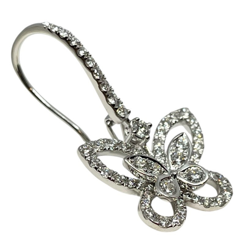 グラフ GRAFF バタフライシルエットドロップピアス ホワイトゴールド