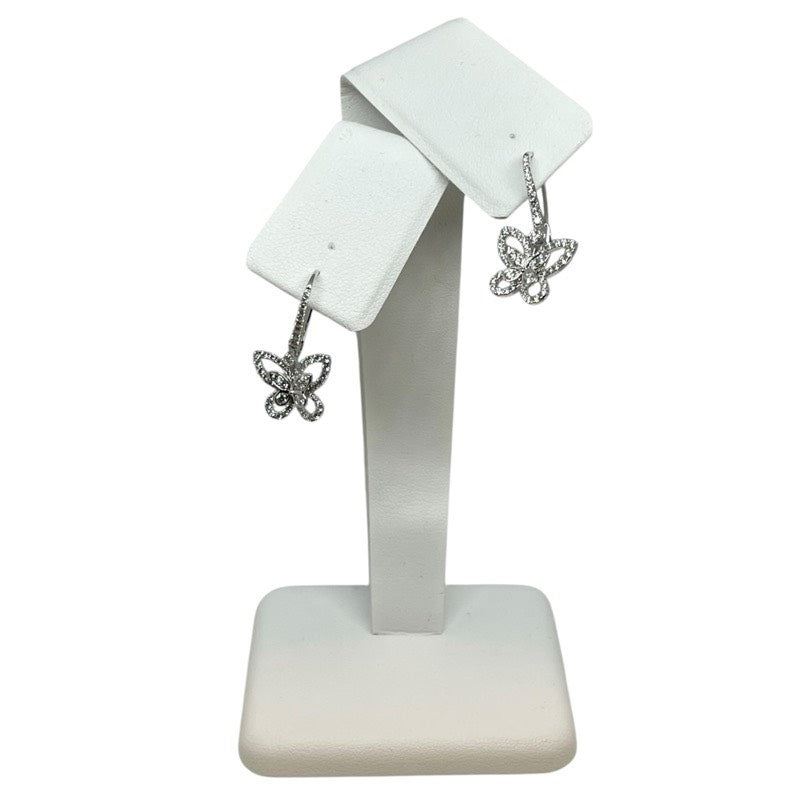 グラフ GRAFF バタフライシルエットドロップピアス ホワイトゴールド