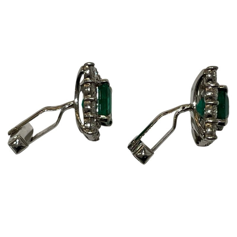 天然エメラルド ダイヤ付き カフス