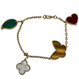 ヴァンクリーフ＆アーペル Van Cleef & Arpels ラッキーアルハンブラ ブレス イエローゴールド 750YG/イエローゴールド, カーネリアン, タイガーズアイ, マザーオブパール, マラカイト ジュエリー