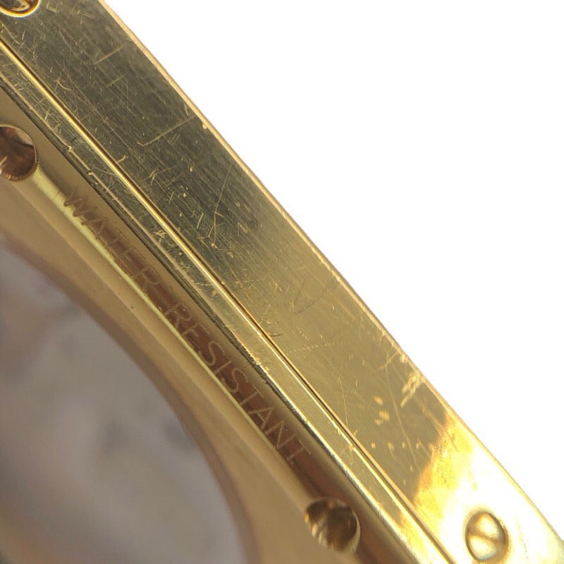 カルティエ Cartier タンク オピュ LM W1516956 シルバー文字盤 K18YG/レザーストラップ(社外品) 手巻き レディース 腕時計