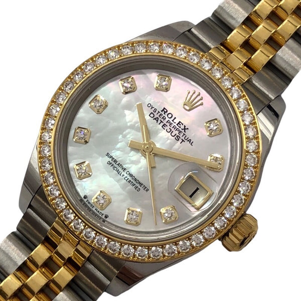 ロレックス ROLEX デイトジャスト28 ランダムシリアル 279383RBR ホワイトシェル文字盤 K18/SS 自動巻き レディース 腕時計
