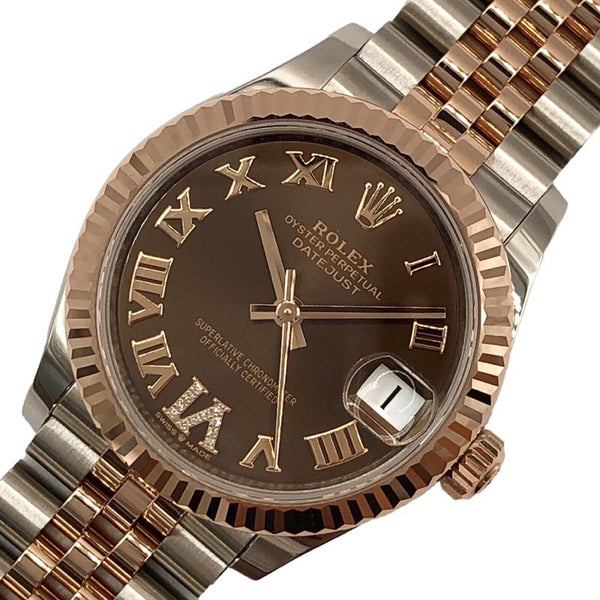 ロレックス ROLEX デイトジャスト31 ランダムシリアル 278271 チョコレート文字盤 K18PG/SS 自動巻き レディース 腕時計