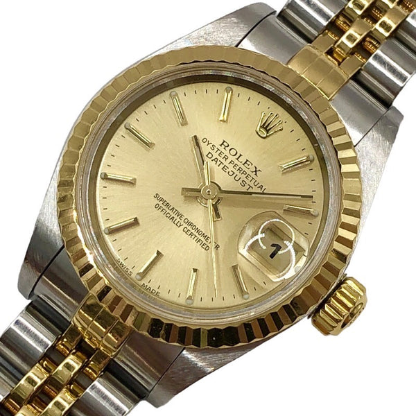 ロレックス ROLEX デイトジャスト P番 79173 シャンパンゴールド文字盤 K18/SS 自動巻き レディース 腕時計