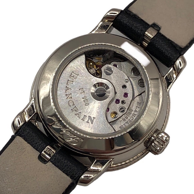 ブランパン BLANCPAIN レディバード ウルトラスリム 0063A-1954-63A ホワイトシェル文字盤 K18WG/レザーストラップ 自動巻き レディース 腕時計