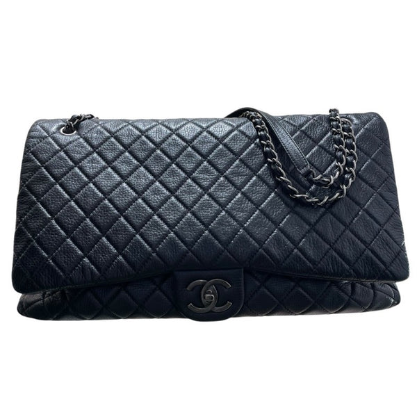 シャネル CHANEL ジャンボマトラッセ ブラック　SV金具 レザー ユニセックス ショルダーバッグ