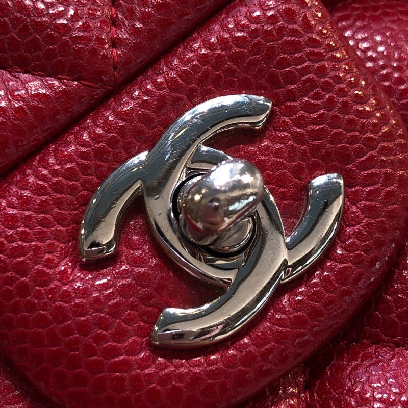 シャネル CHANEL マトラッセ25 A01112 メタリックレッド/SV金具 キャビア レディース ショルダーバッグ