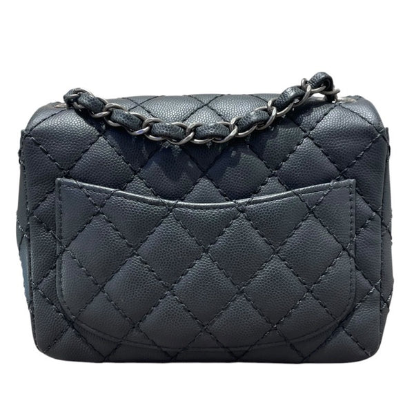 シャネル CHANEL ミニマトラッセ18 A35200 グレー　SV金具 キャビアスキン レディース ショルダーバッグ