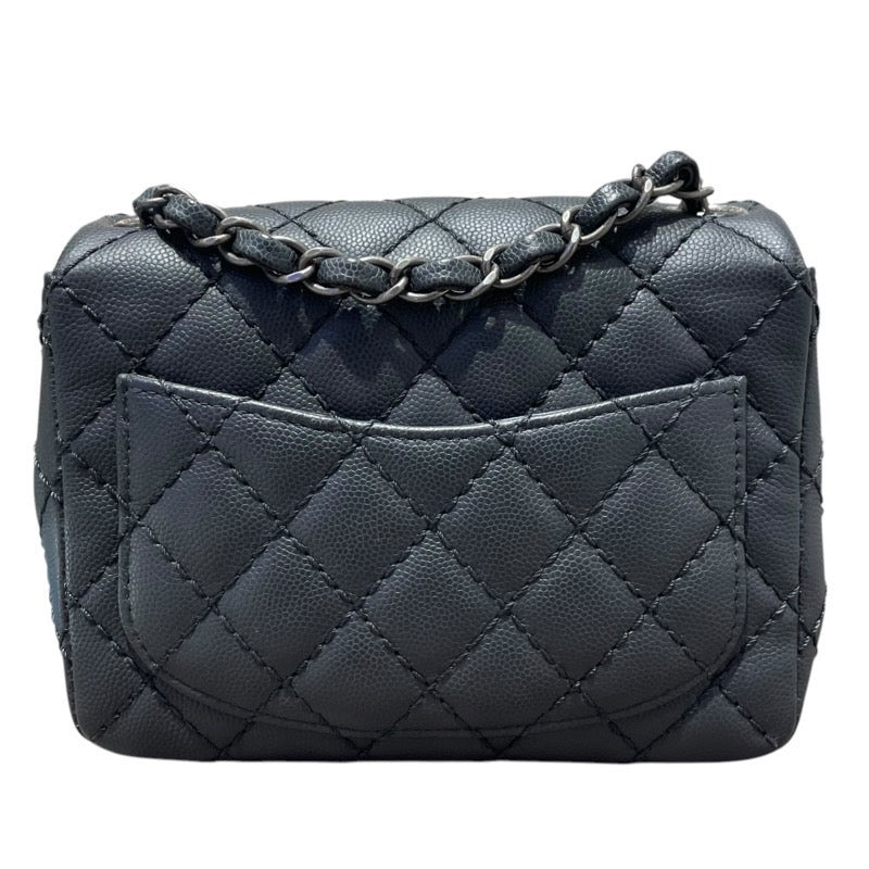 シャネル CHANEL ミニマトラッセ18 A35200 グレー　SV金具 キャビアスキン レディース ショルダーバッグ