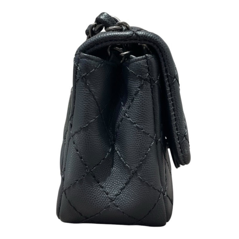 シャネル CHANEL ミニマトラッセ18 A35200 グレー　SV金具 キャビアスキン レディース ショルダーバッグ