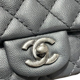 シャネル CHANEL ミニマトラッセ18 A35200 グレー　SV金具 キャビアスキン レディース ショルダーバッグ