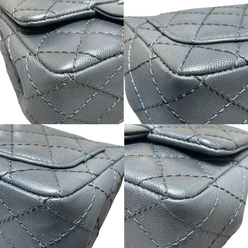 シャネル CHANEL ミニマトラッセ18 A35200 グレー　SV金具 キャビアスキン レディース ショルダーバッグ