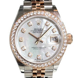 ロレックス ROLEX デイトジャスト28 ホワイトシェル 279381RBR ホワイトシェル PG/SS レディース 腕時計