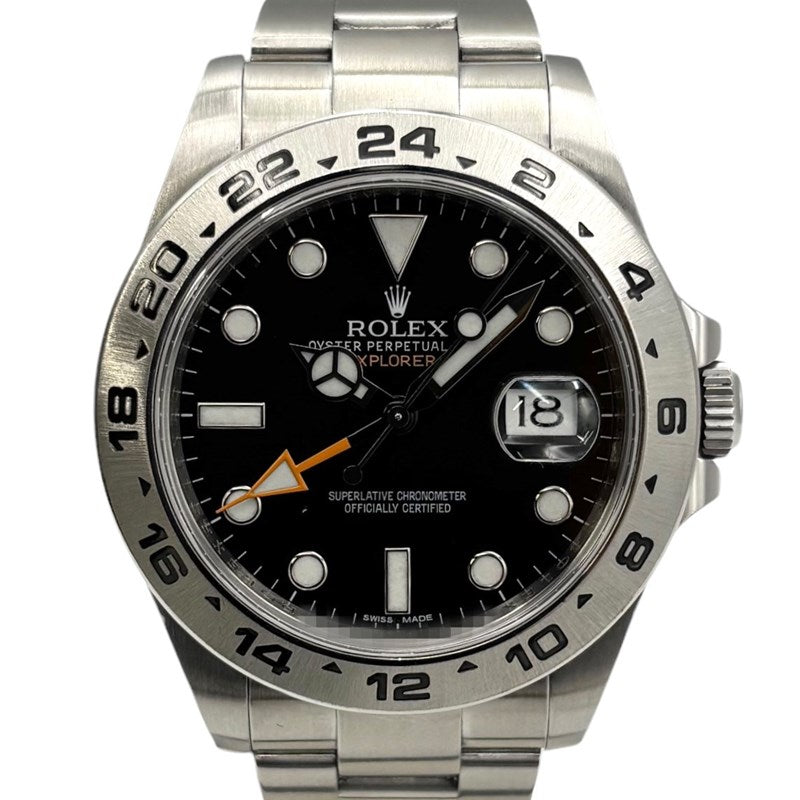 ロレックス ROLEX エクスプローラー2 216570 ブラック SS メンズ 腕時計