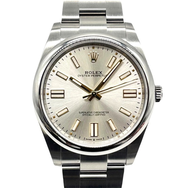 ロレックス ROLEX オイスターパーペチュアル41 シルバー SS メンズ 腕時計