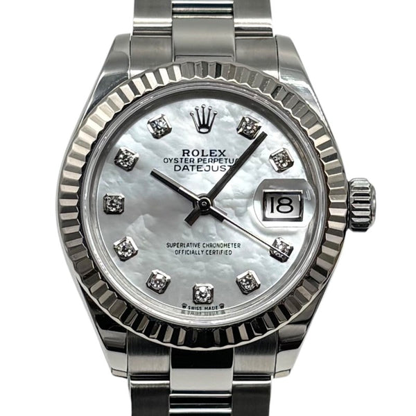 ロレックス ROLEX デイトジャスト28 ホワイトシェル 279174NG ホワイトシェル WG/SS レディース 腕時計