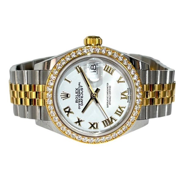 ロレックス ROLEX デイトジャスト28 279383RBR ホワイト YG/SS レディース 腕時計