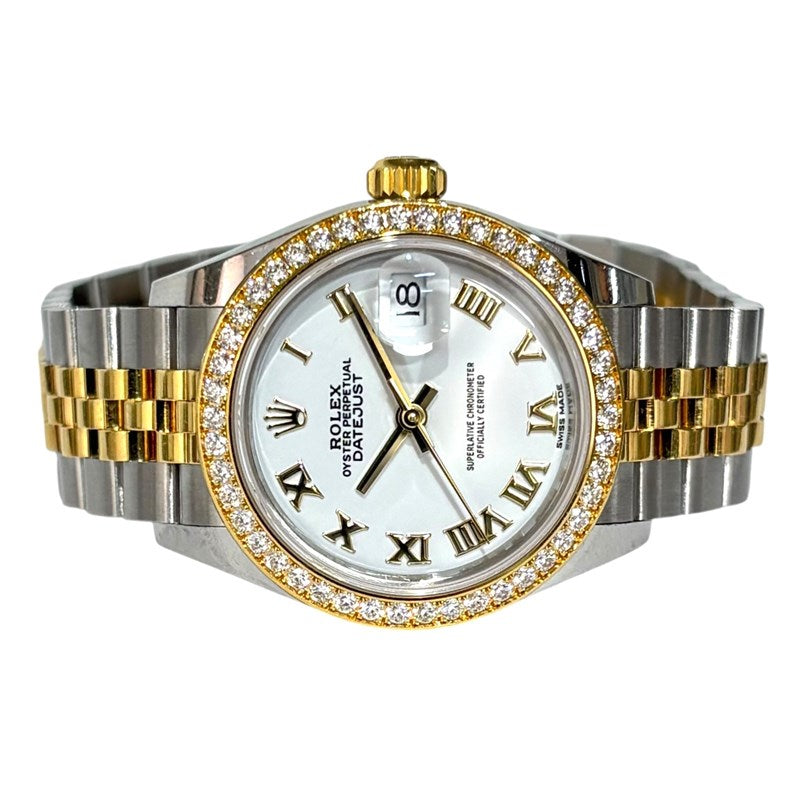 ロレックス ROLEX デイトジャスト28 279383RBR ホワイト YG/SS レディース 腕時計