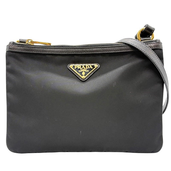 プラダ PRADA ナイロンショルダーバッグ ブラック ゴールド金具 ナイロン レディース ショルダーバッグ