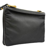 プラダ PRADA ナイロンショルダーバッグ ブラック ゴールド金具 ナイロン レディース ショルダーバッグ