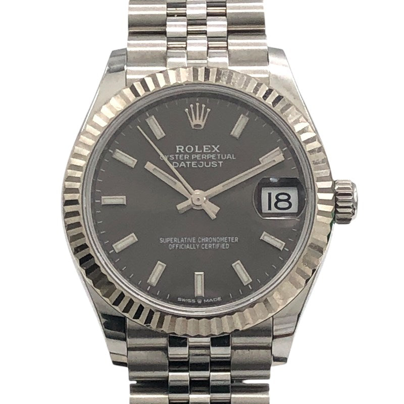 ロレックス ROLEX デイトジャスト31 ランダムシリアル 278274 ダークグレー WG/SS レディース 腕時計