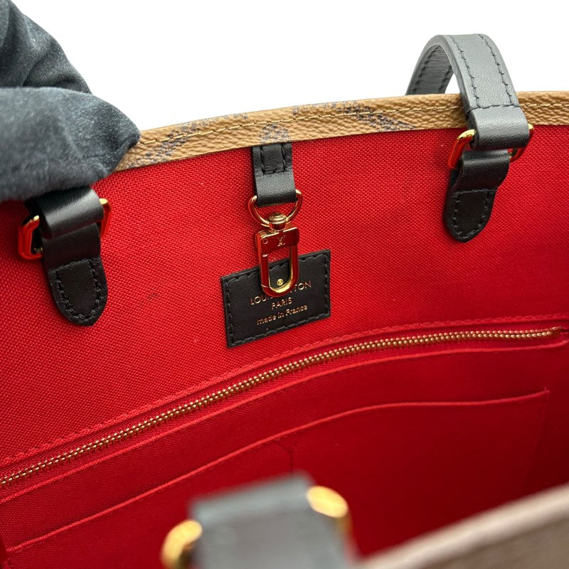 ルイ・ヴィトン LOUIS VUITTON オンザゴーMM M45321 ブラウン モノグラム・ジャイアント・リバーㇲ レディース ハンドバッグ