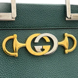 グッチ GUCCI ズゥミ スモール トップハンドルバッグ 569712 グリーン レザー レディース ハンドバッグ