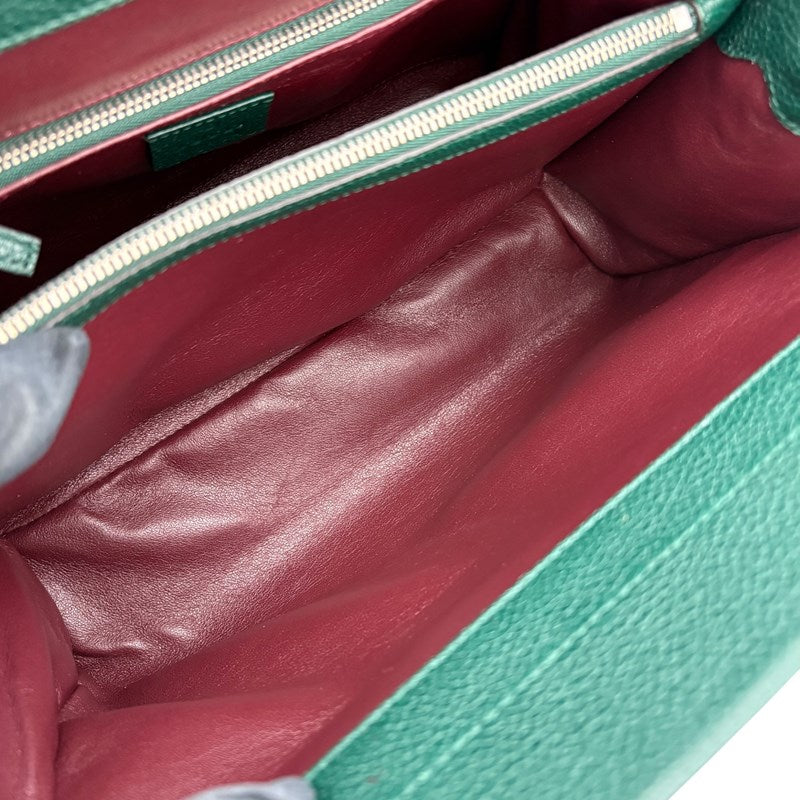 グッチ GUCCI ズゥミ スモール トップハンドルバッグ 569712 グリーン レザー レディース ハンドバッグ