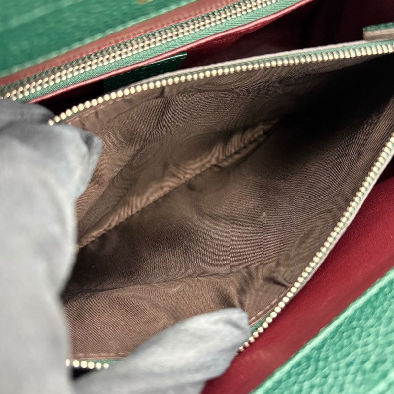 グッチ GUCCI ズゥミ スモール トップハンドルバッグ 569712 グリーン レザー レディース ハンドバッグ