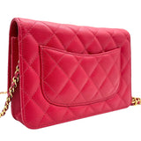 シャネル CHANEL 2.55 チェーンウォレット ホットピンク ゴールド金具 キャビアスキン レディース ショルダーバッグ